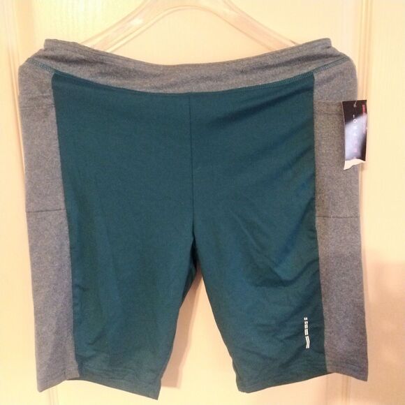 New PBX PRO Shorts Women's L Lg Large Hybrid Nylon Performance Green/Gray - Picture 2 of 9
